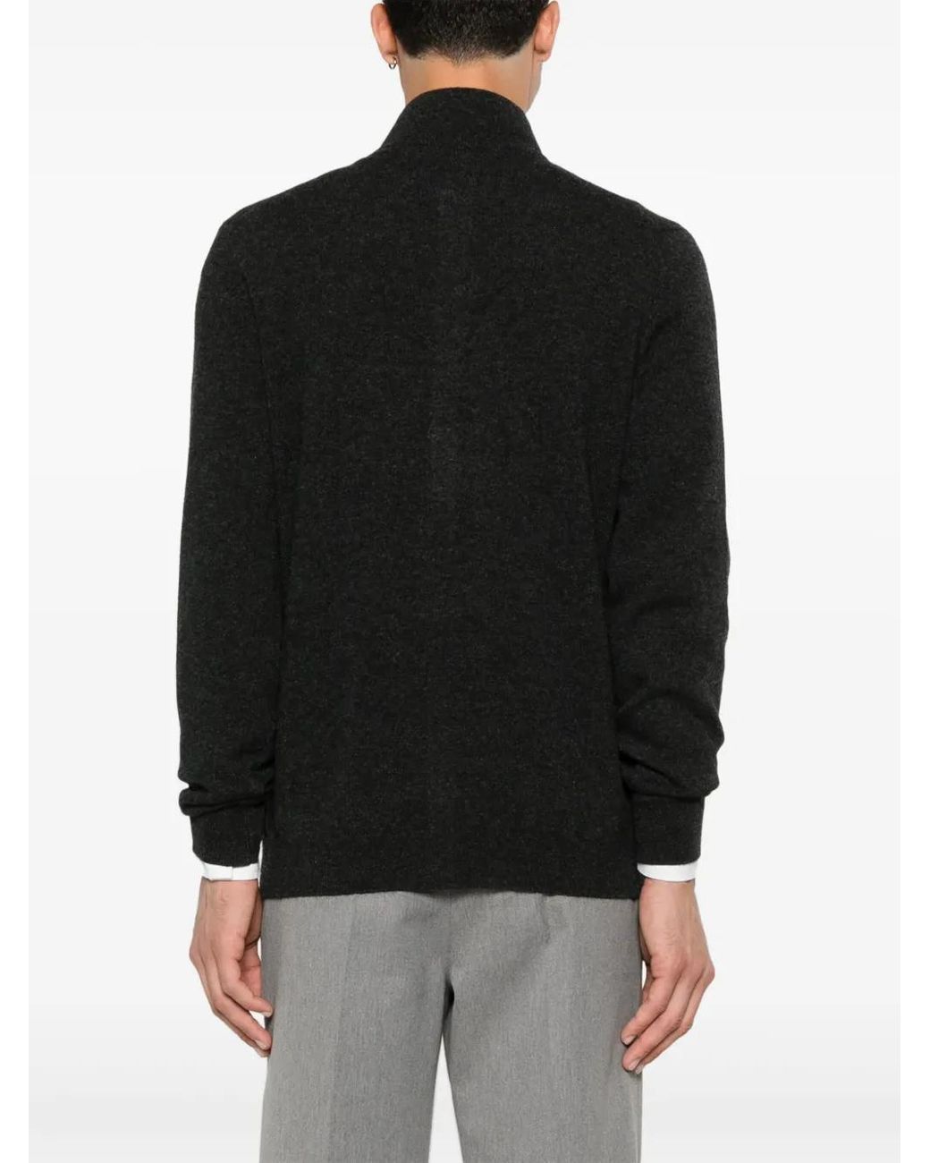 Fedeli Black Cashmere Cardigan for men