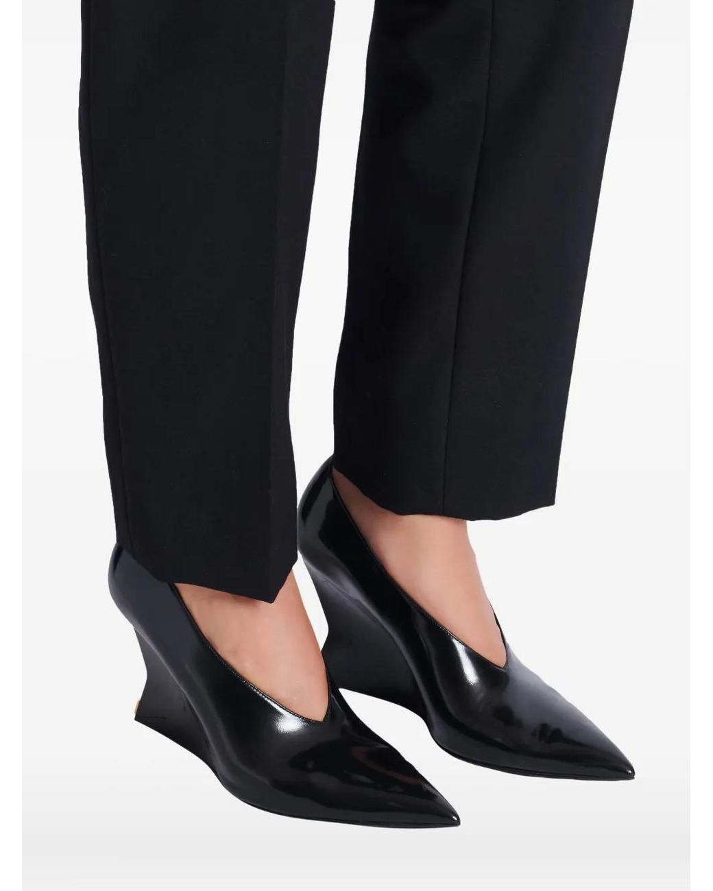Balmain Black Wedge-Pumps Mit Spitzer Kappe