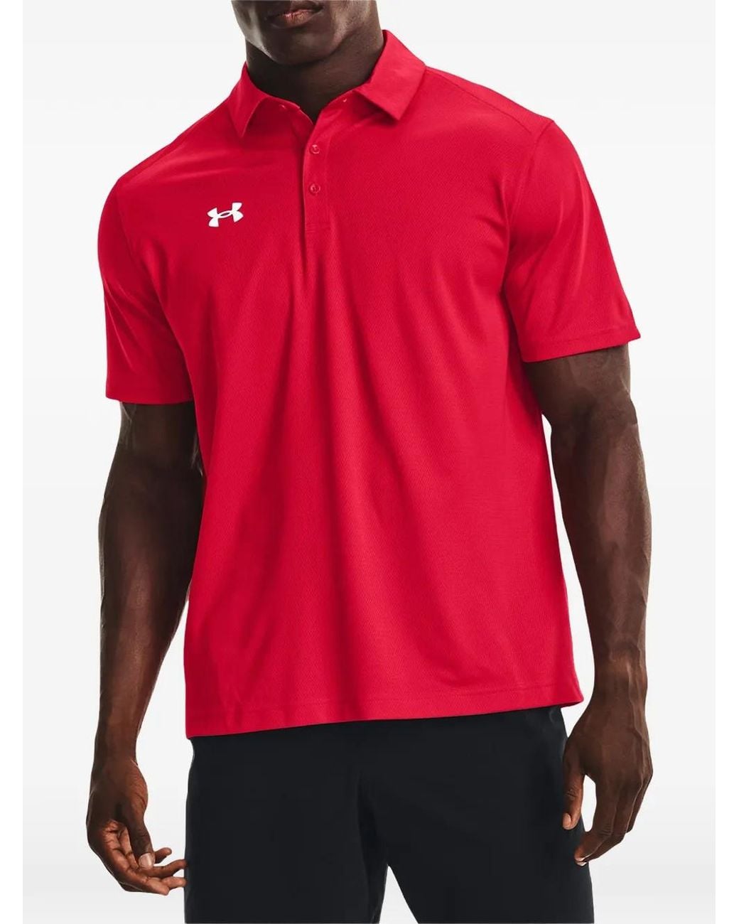 Under Armour Red Tech Team Polo Shirt for men