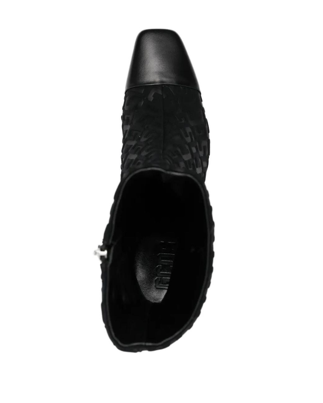 Gcds Black 75Mm Monogram-Pattern Ankle Boots