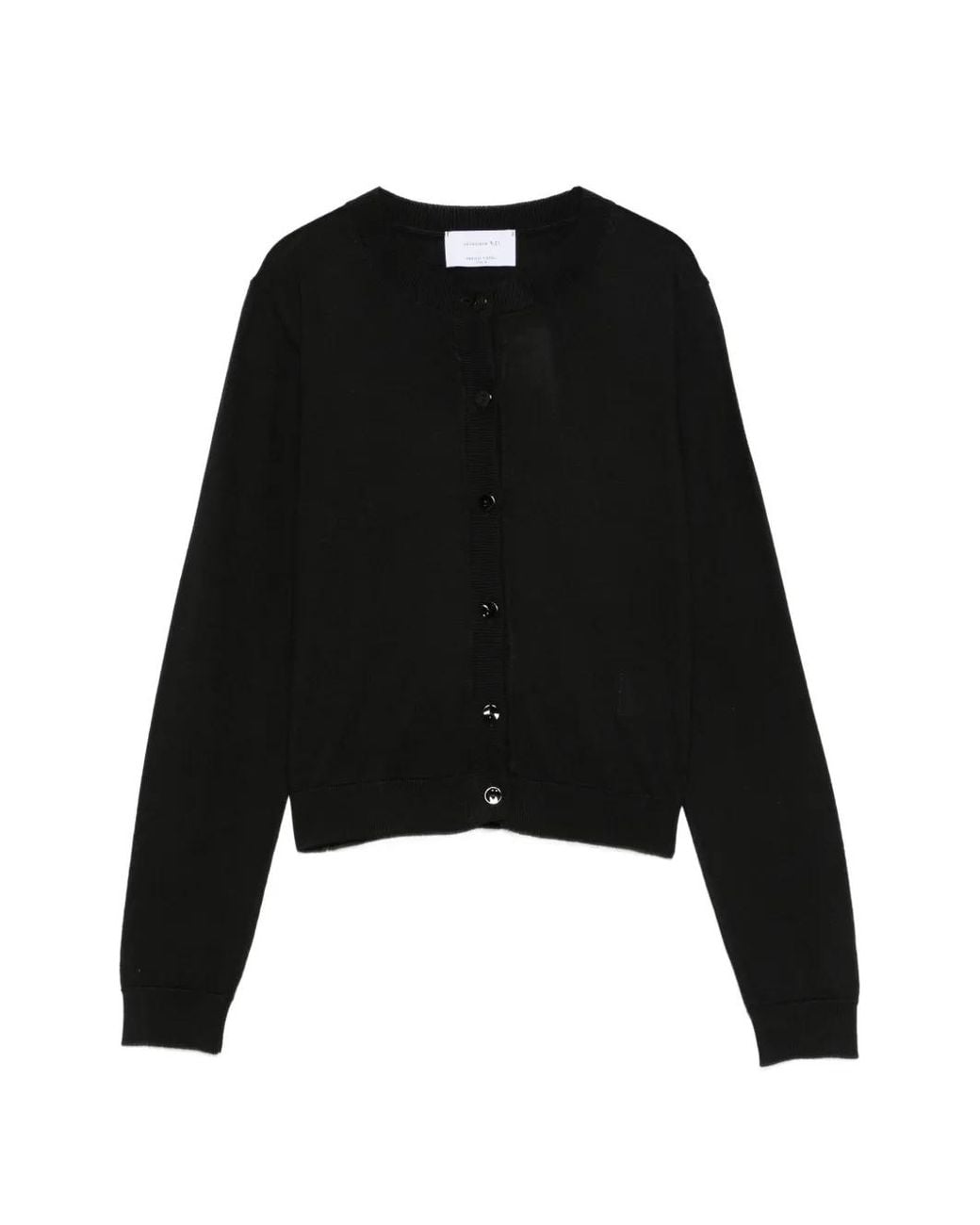 Daniele Fiesoli Black Merino Wool Cardigan