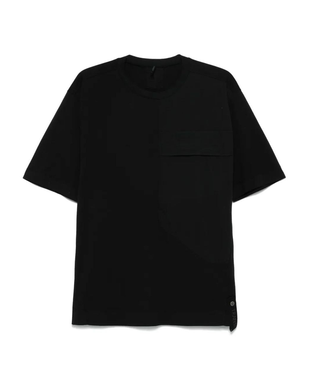 Transit Black Logo-Tag T-Shirt for men