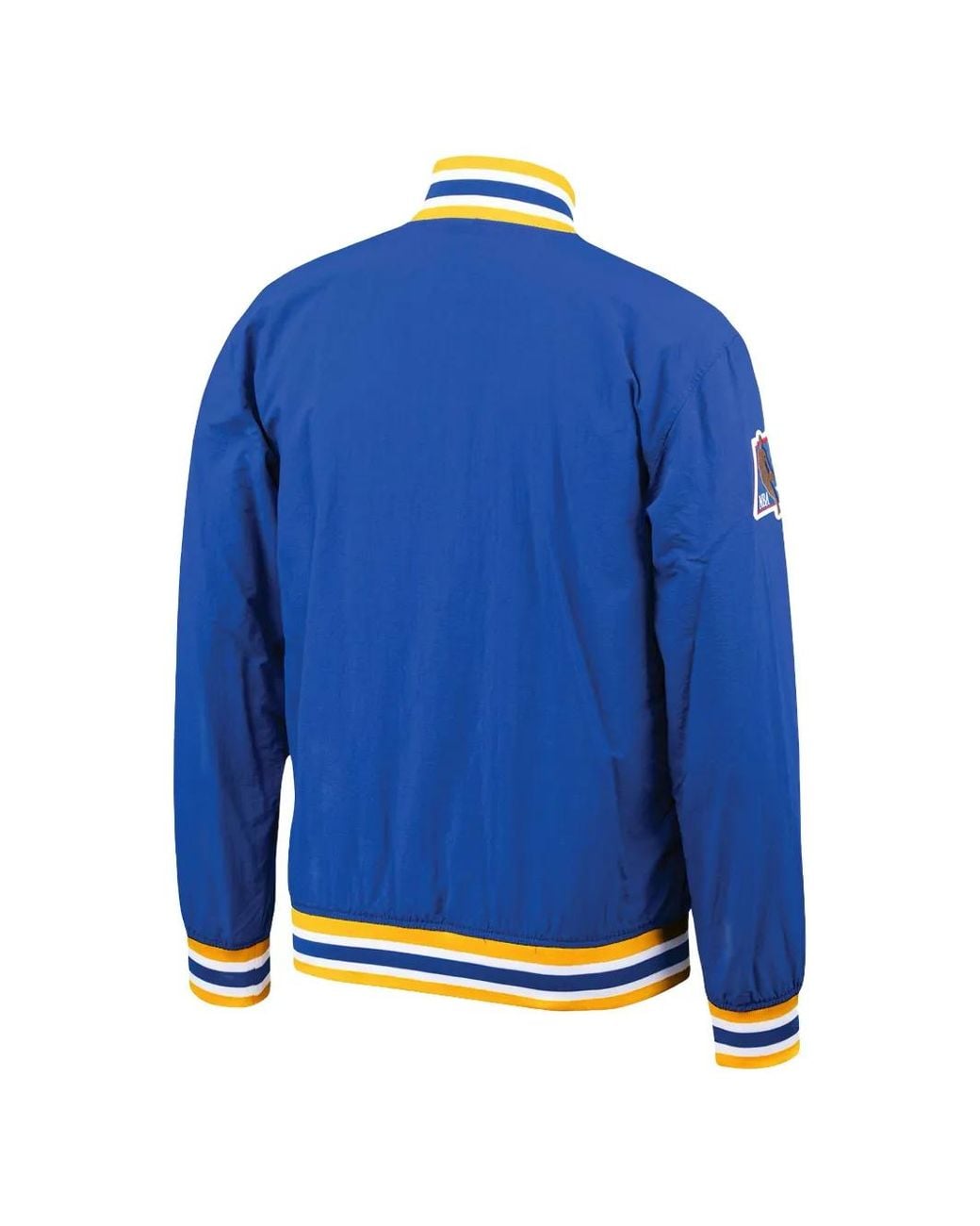 Mitchell & Ness Blue Nba Authentic Warm Up Logo-Patch Jacket for men