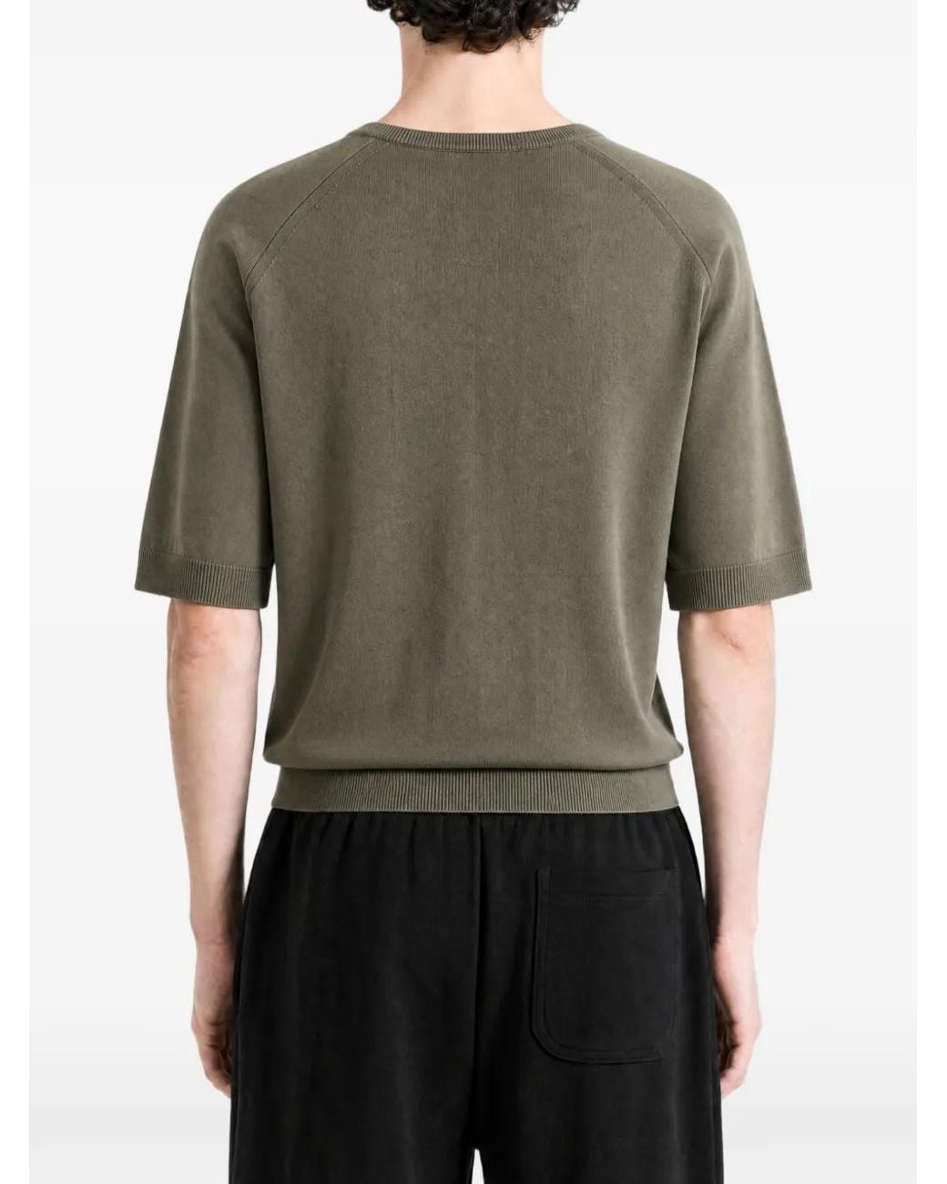 Auralee Green Giza Short-Sleeve Cardigan for men