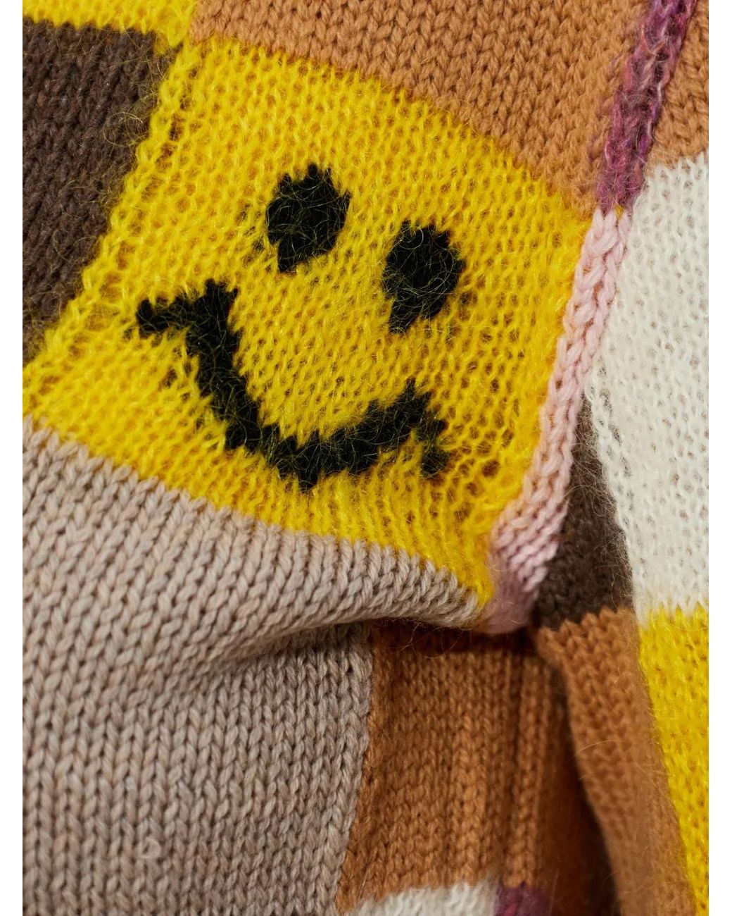 Moschino Yellow Patchwork-Pattern Cardigan