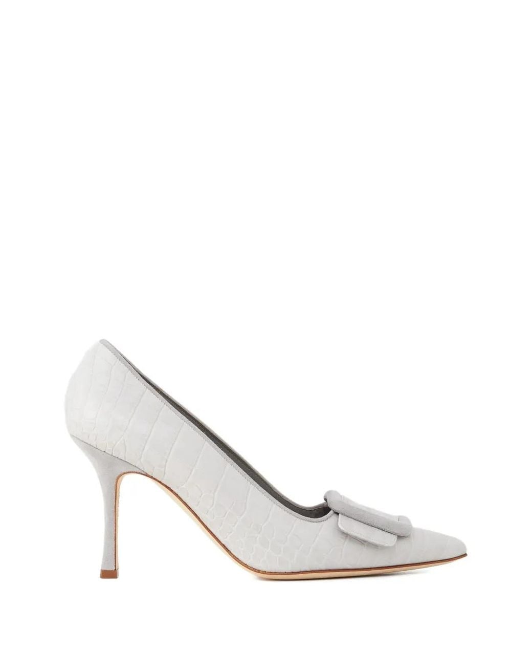 Manolo Blahnik White Maysale Pumps
