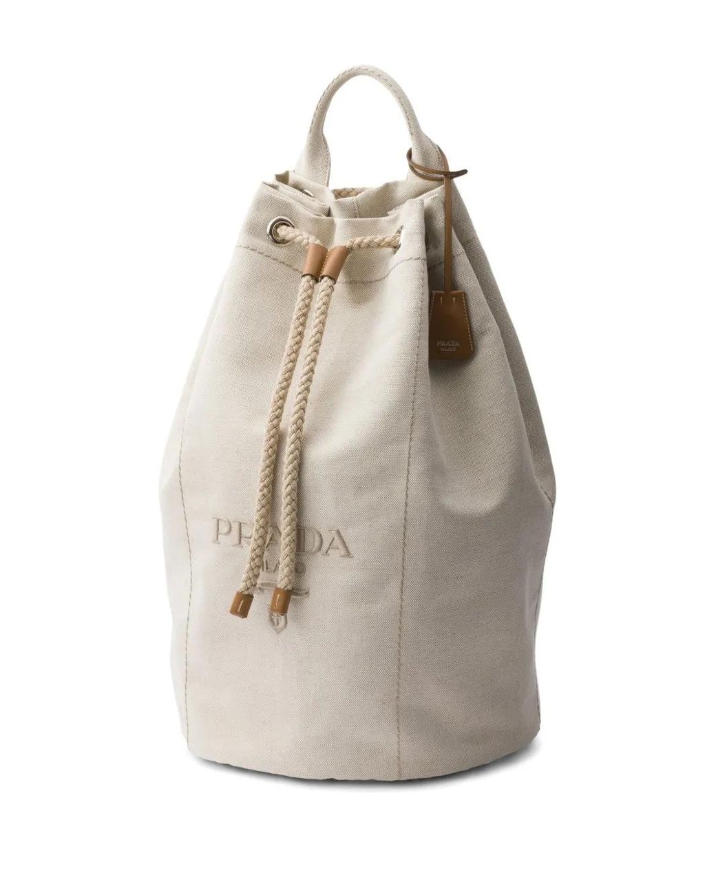 Mochila Con Logo Estampado Prada de hombre de color Natural