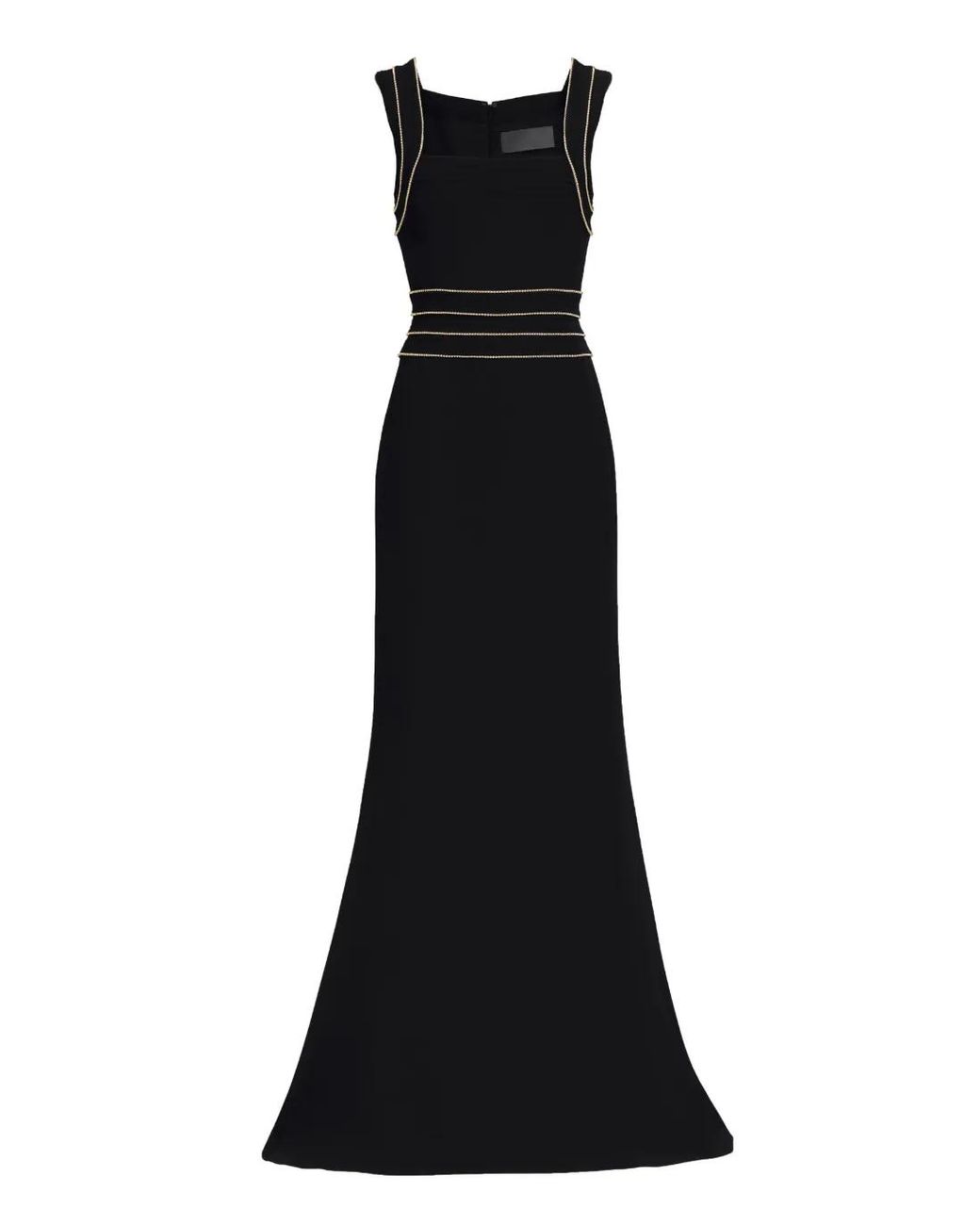 Elie Saab Black Robe-Cape Ornée De Cristal Cady