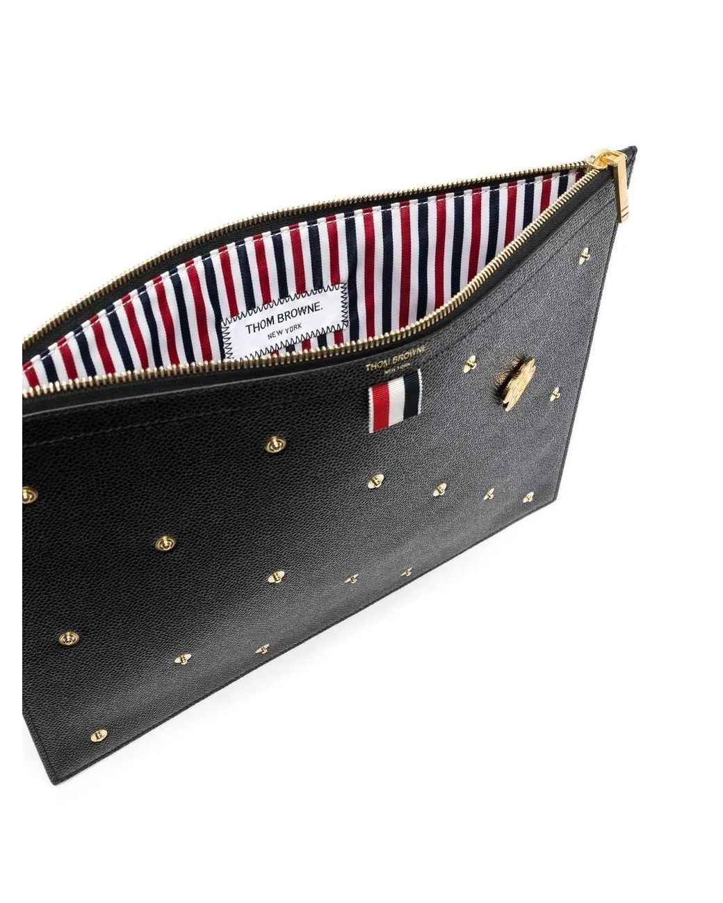 Thom Browne Black Pebble Grain Leather Document Holder