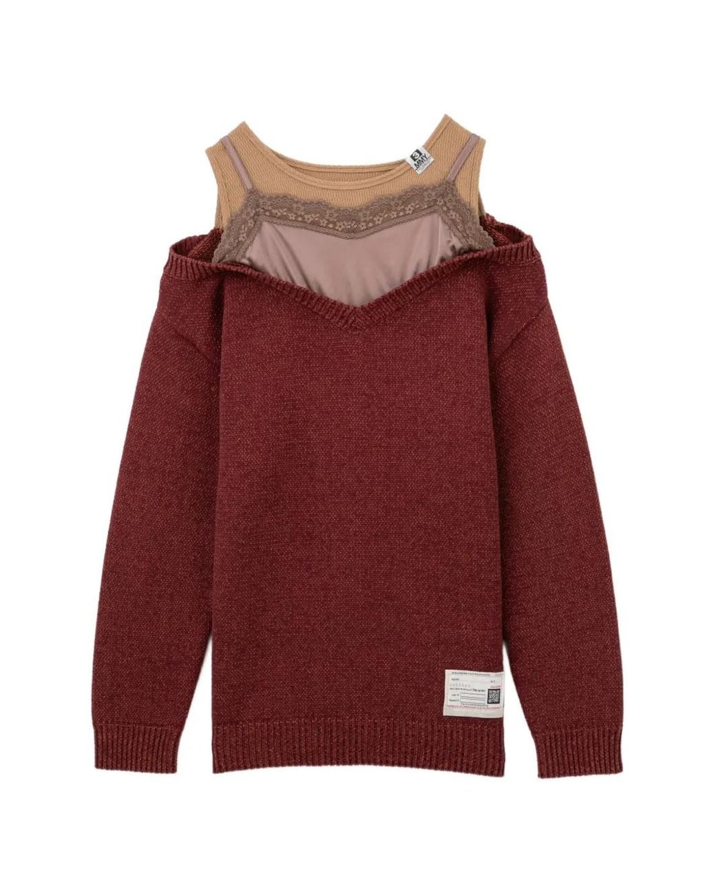 Maison Mihara Yasuhiro Red Pull À Design Superposé