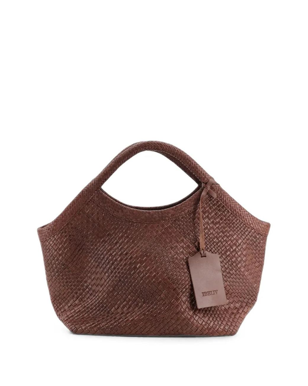 IBELIV Brown Large Pure Interwoven Shoulder Bag