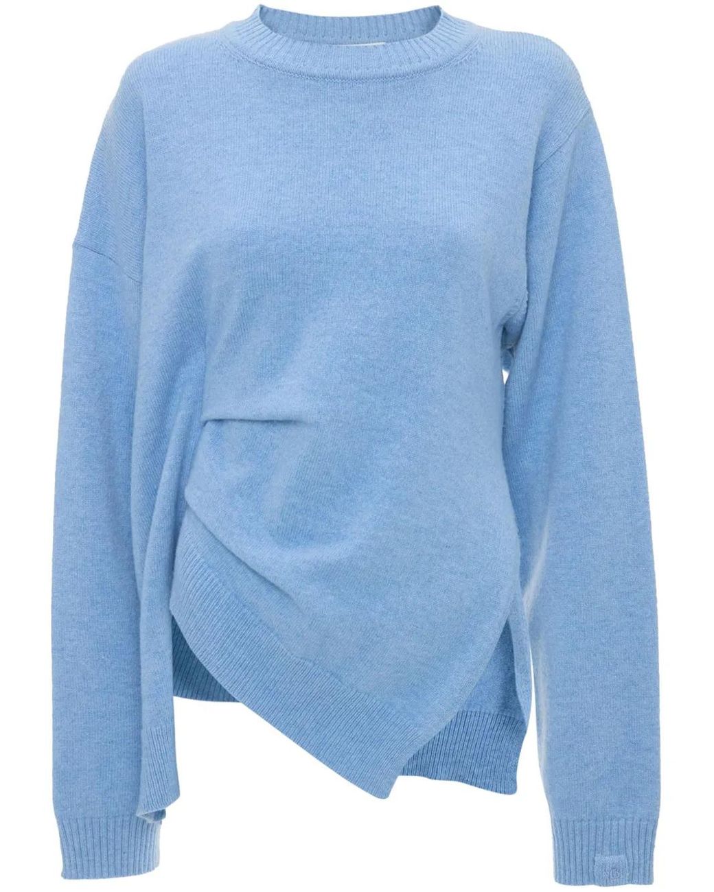 Victoria Beckham Blue Gathered-Detail Sweater