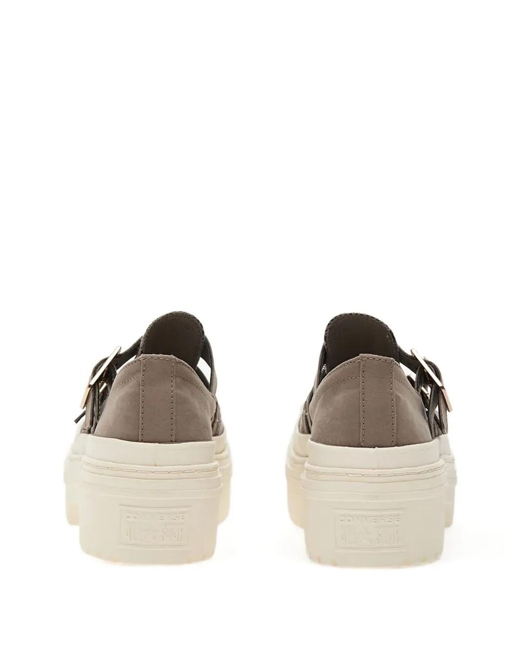 Converse Natural Chuck Taylor Buckle-Strap Platform Sneakers
