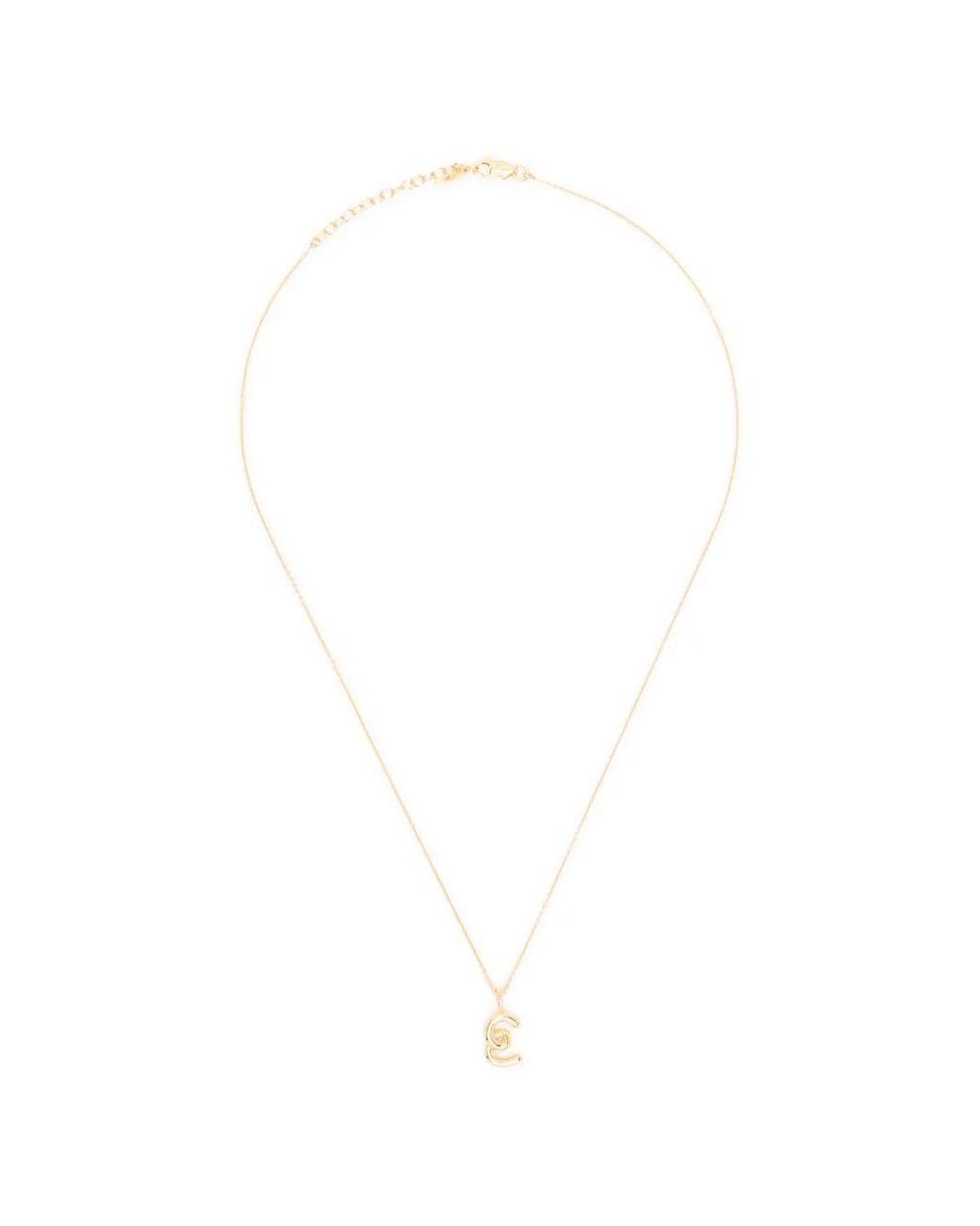 Missoma White Mini Curly Molten Initial Necklace