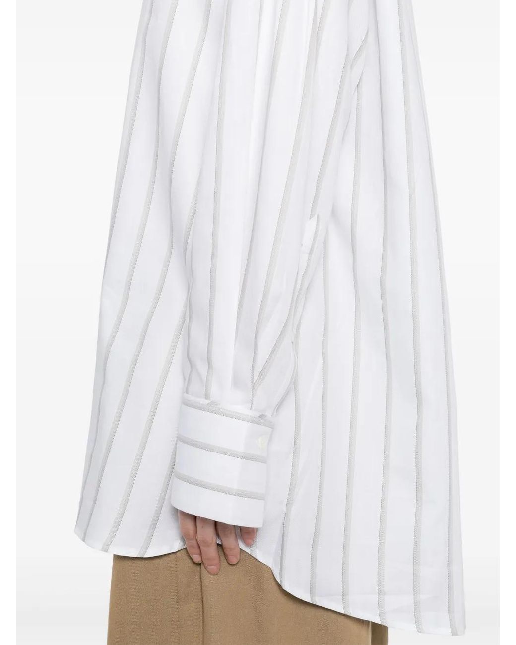Mark Kenly Domino Tan White Solin Cotton Dobby Shirt