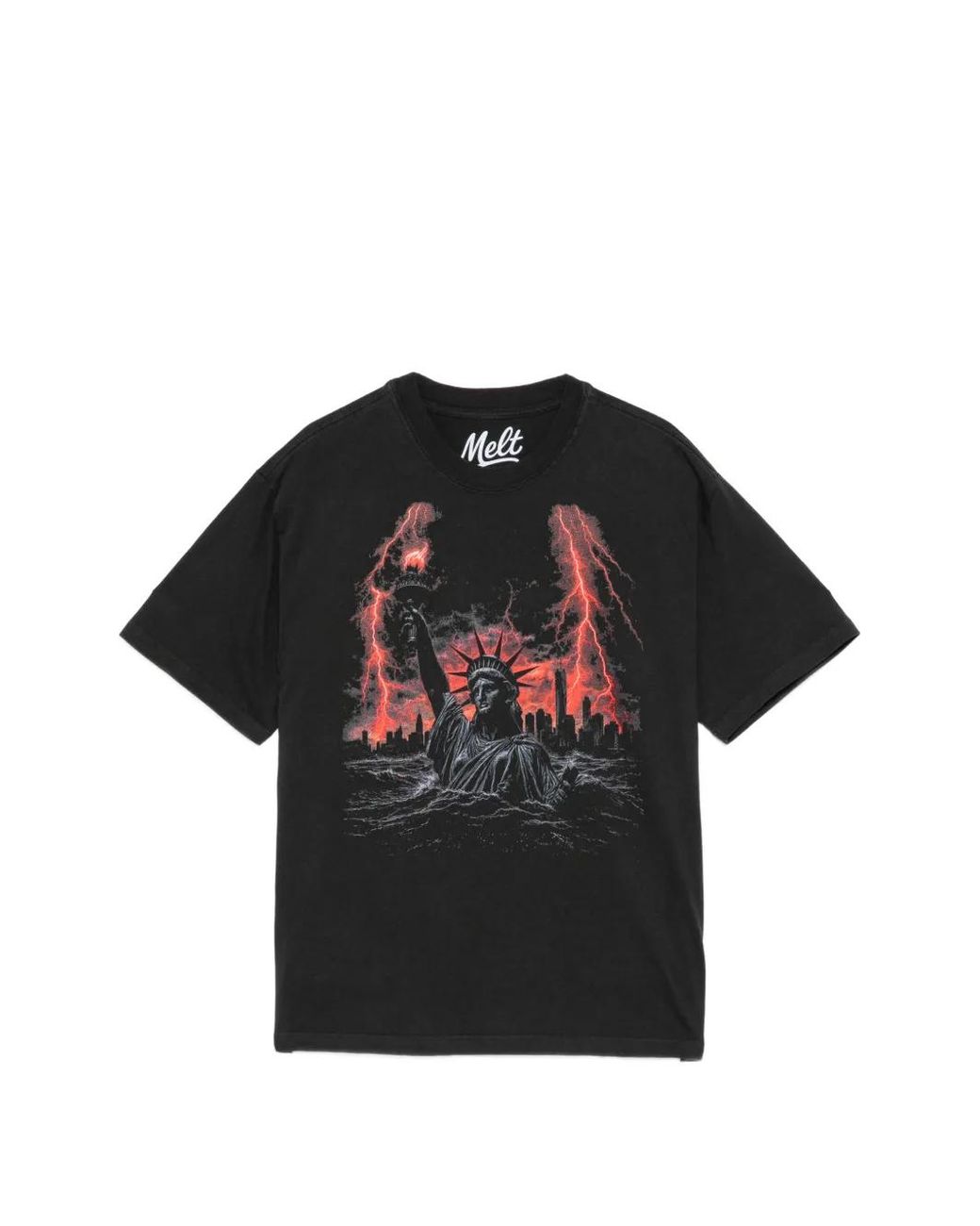 Melt Black Statue Graphic T-Shirt for men
