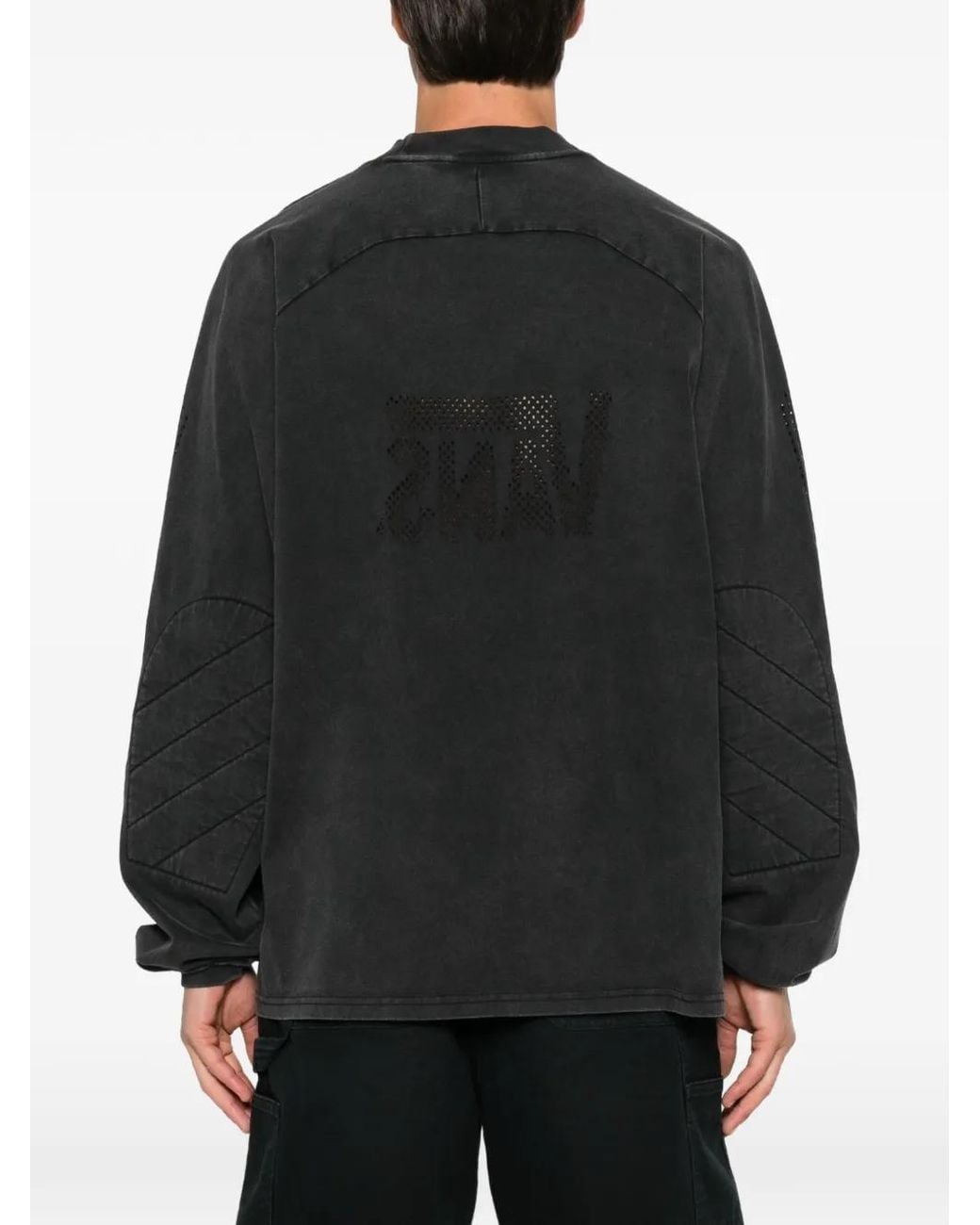Vans Black Laser-Cut Quilted-Panel T-Shirt for men