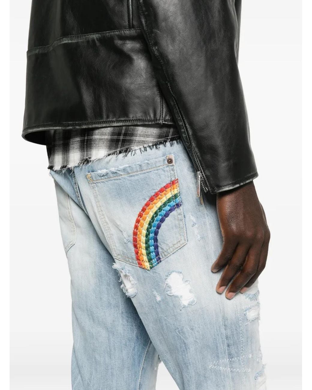 Vaqueros Teddy Con Efecto Envejecido DSquared² de hombre de color Blue