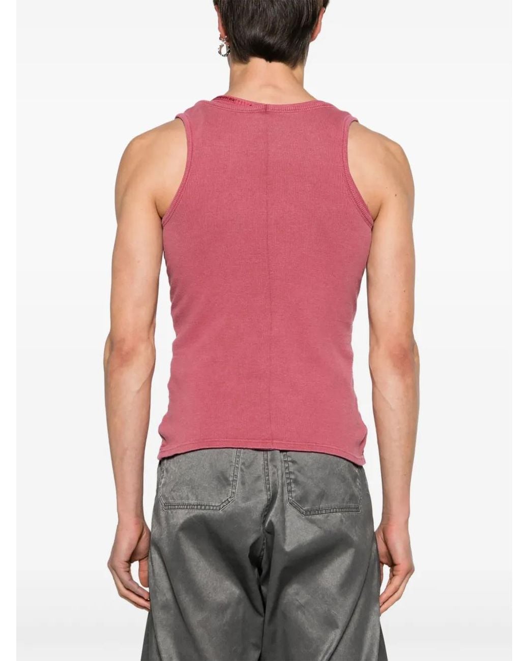 Martine Rose Pink Layered Ribbed Tank Top