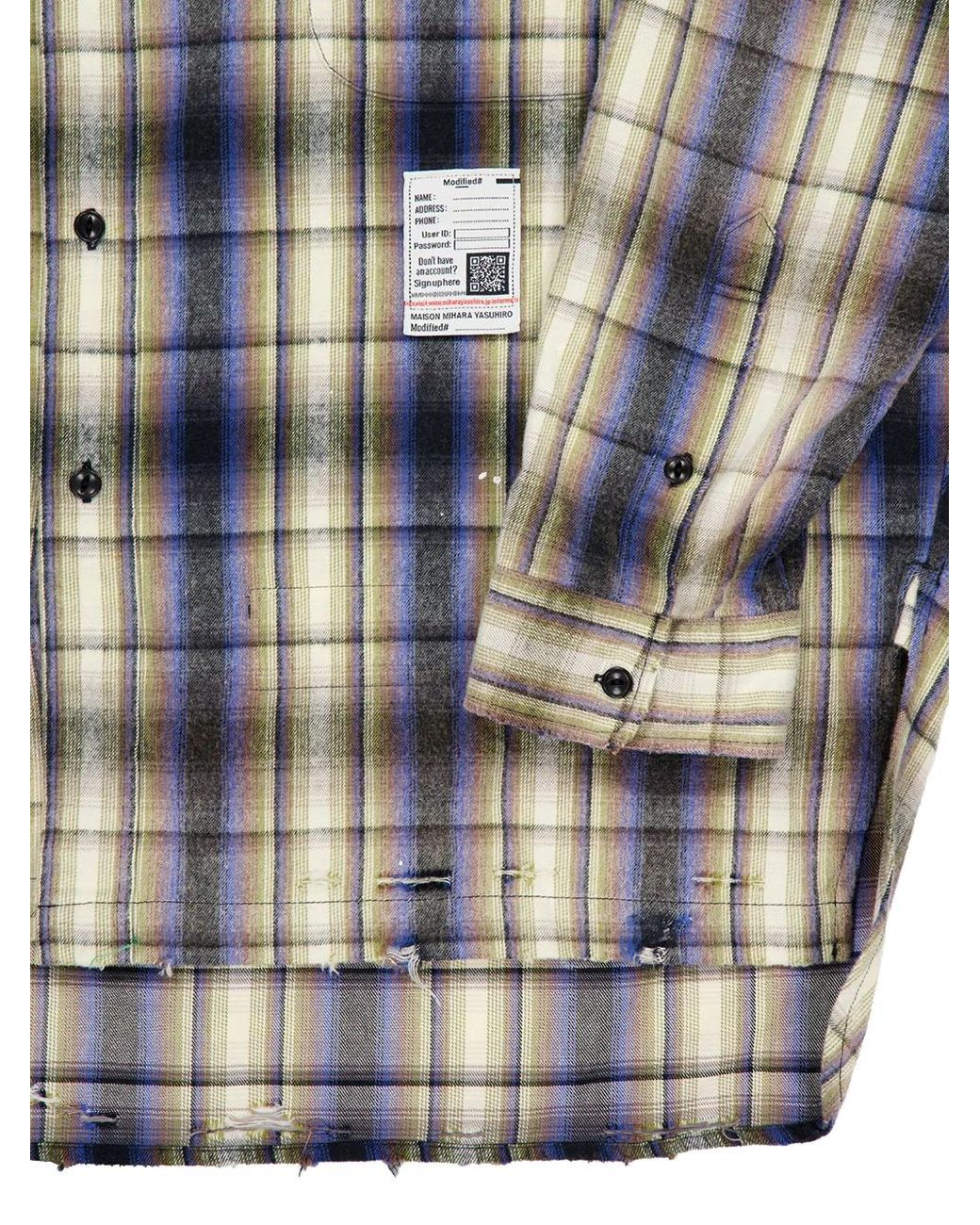 Maison Mihara Yasuhiro Gray Vintage Like Check Shirt