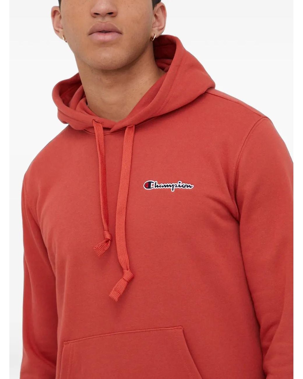 Champion Red Logo-Detail Hoodie for men