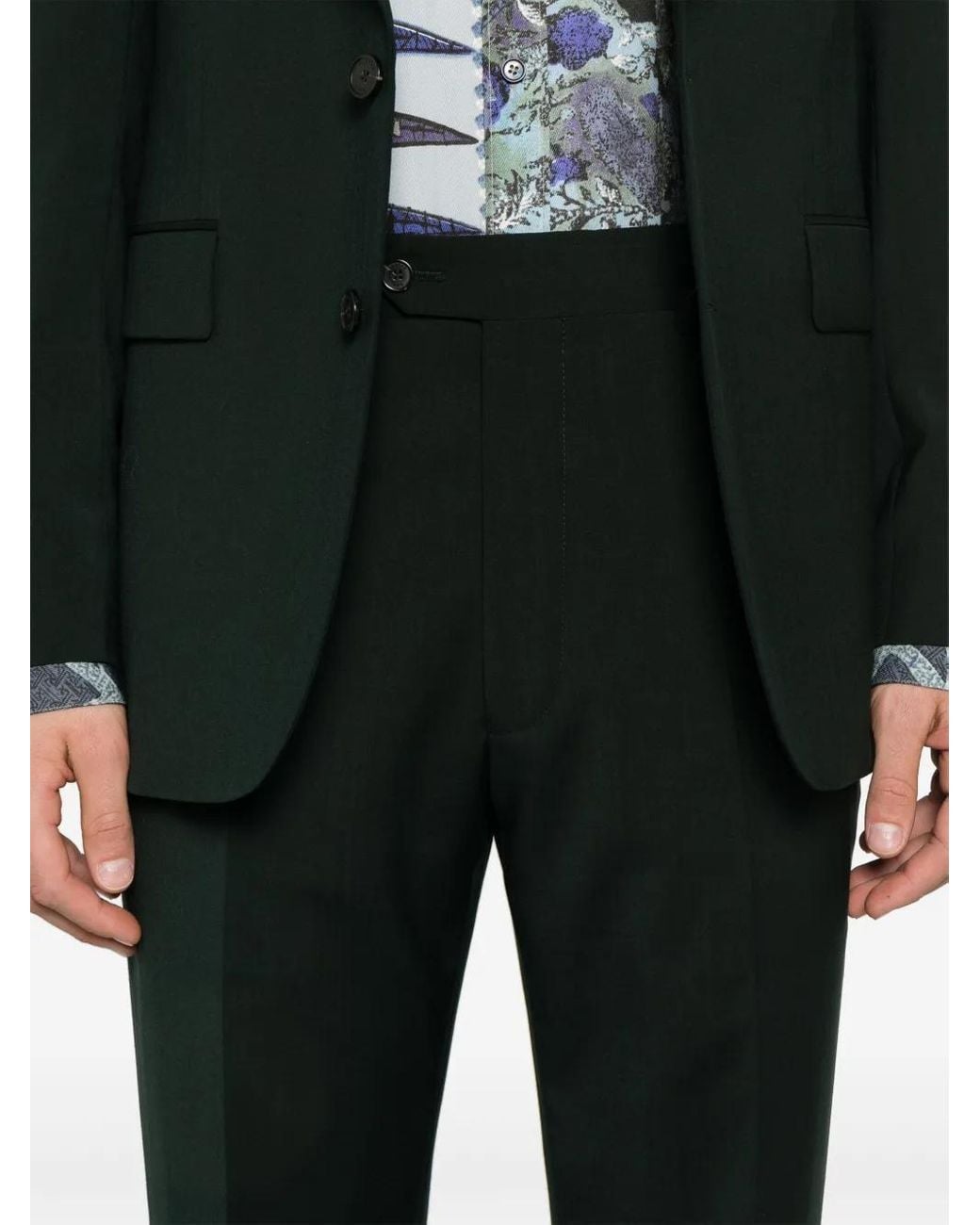 Fursac Green Wool Suit for men