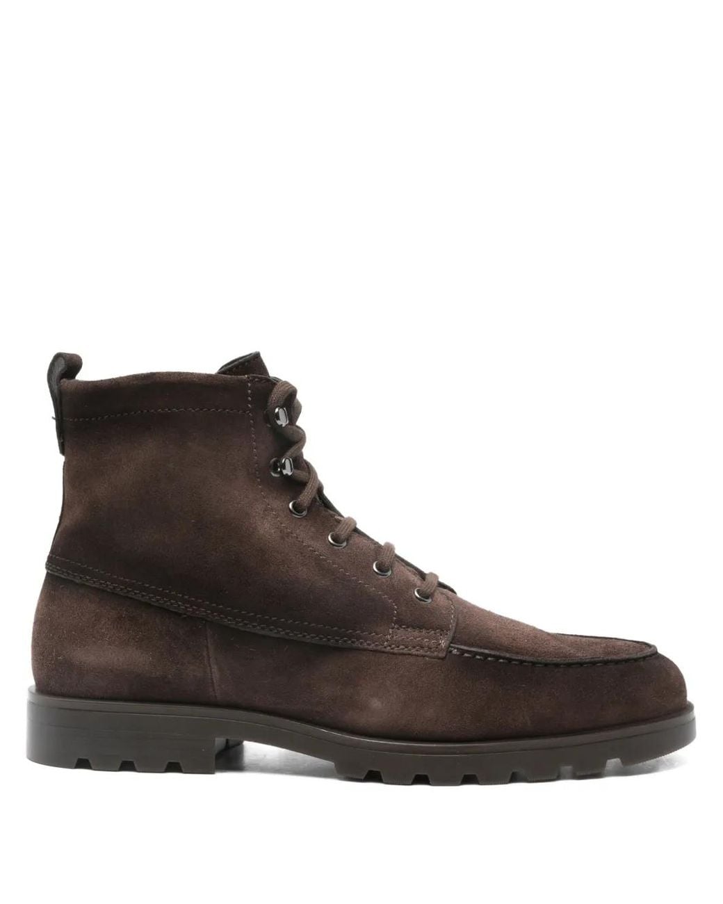 Santoni Brown Suede Boots for men