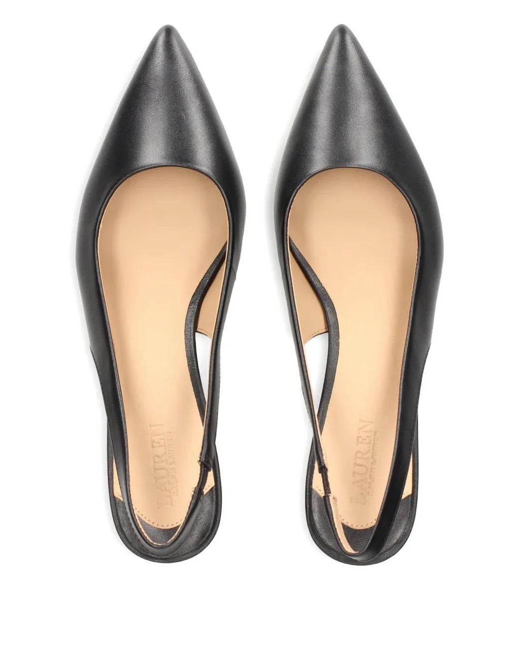 Ralph Lauren Black Slingback Point-Toe Pumps