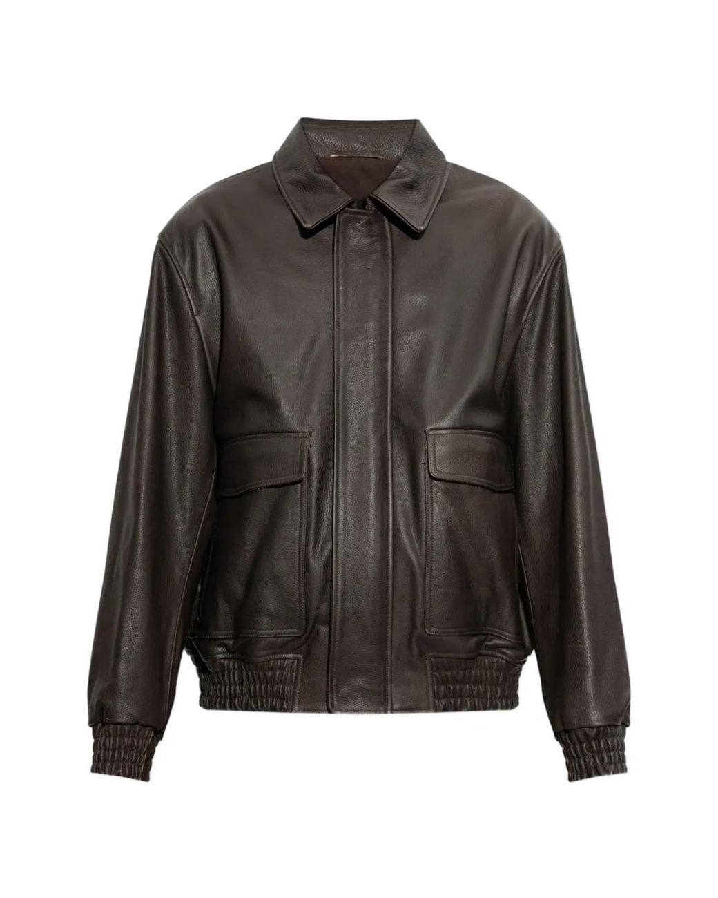 Arma Gray Bari Zip-Up Leather Jacket for men