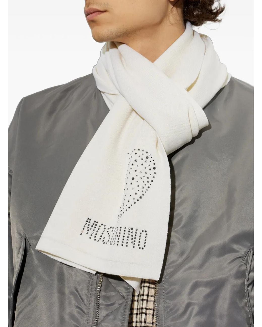Moschino Natural Écharpe À Sequins Motif Cœur