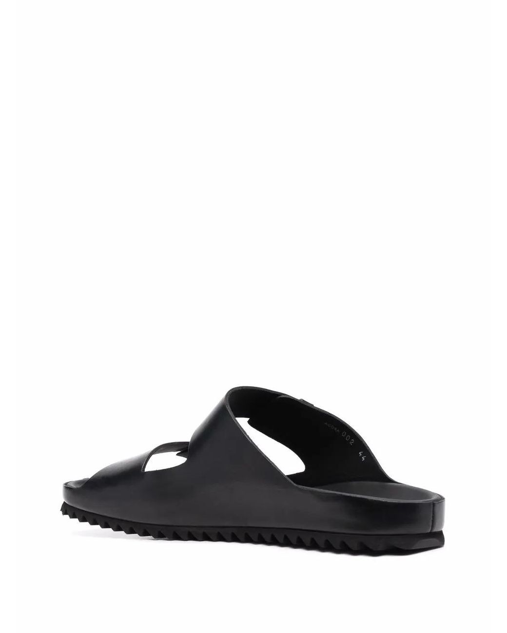 Officine Creative Black Double Strap Flat Sandals for men