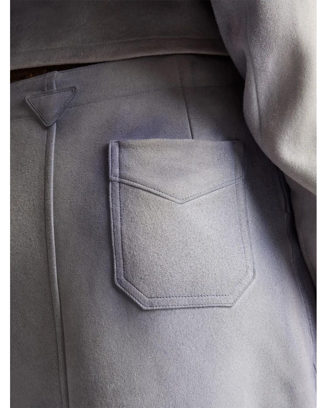 Prada Gray Button-Up Patch-Pocket Skirt