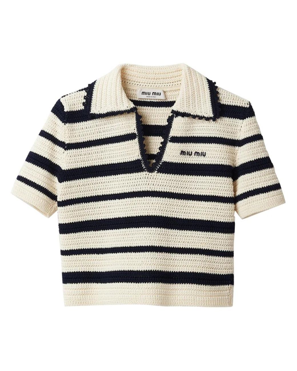 Striped Knitted Polo Shirt