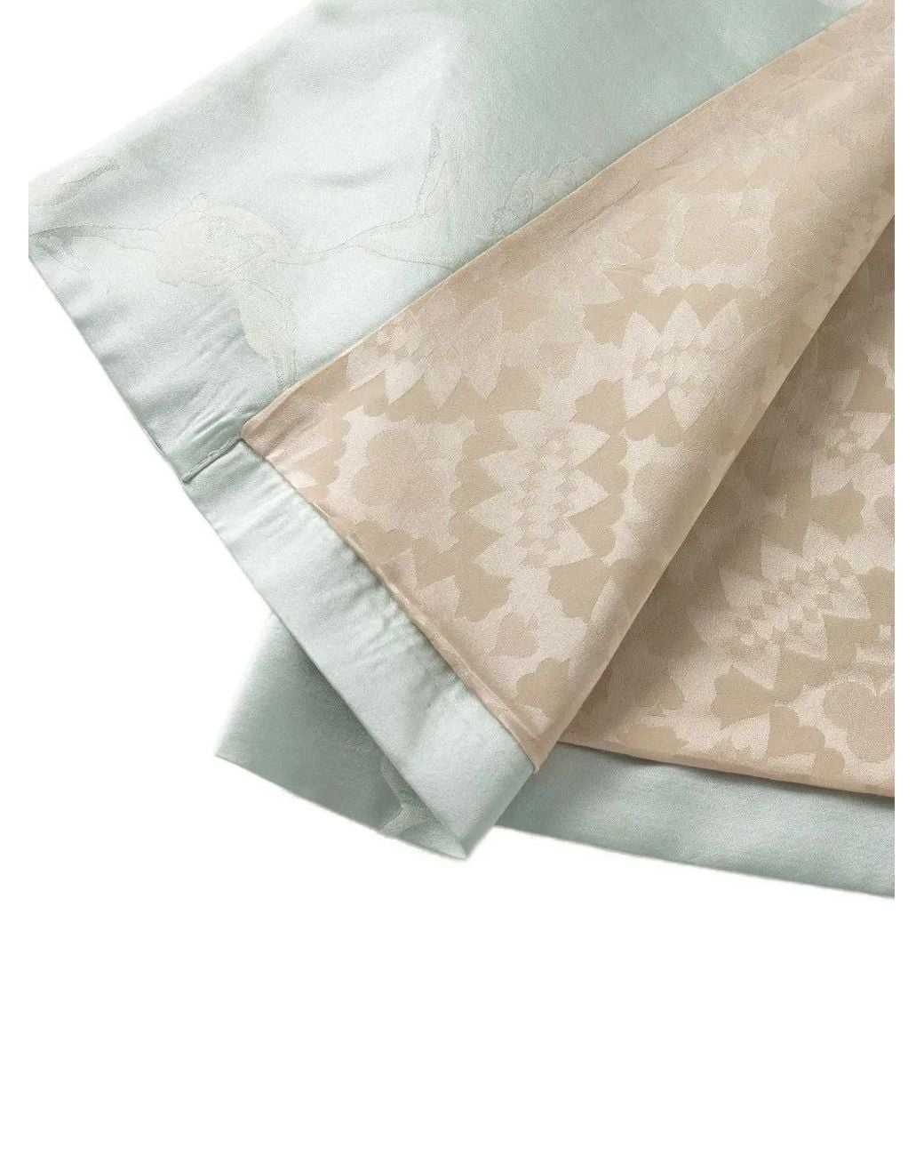 Shanghai Tang Green Floral-Jacquard Cape Jacket