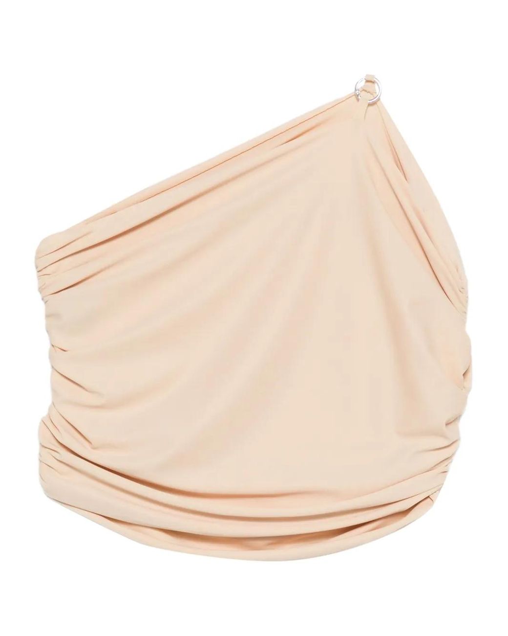 MEDEA Natural Ruched One-Shoulder Blouse
