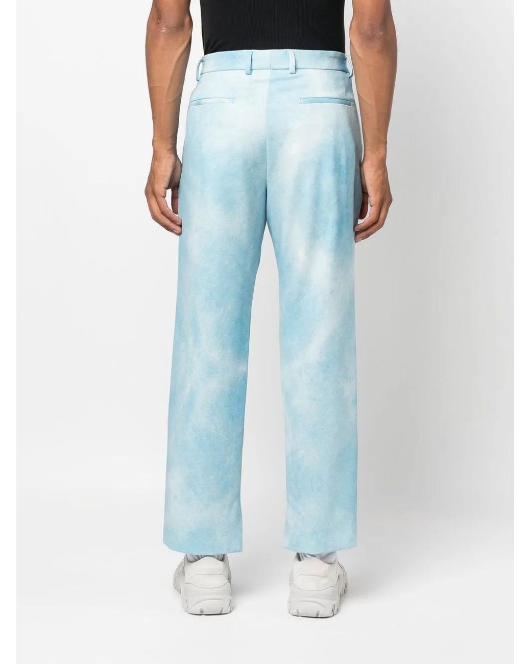 Msftsrep Blue Tie-Dye Effect Trousers for men