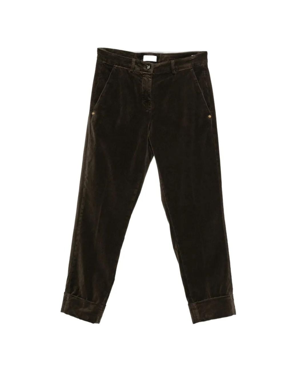 Mason's Black Turn-Up Trousers