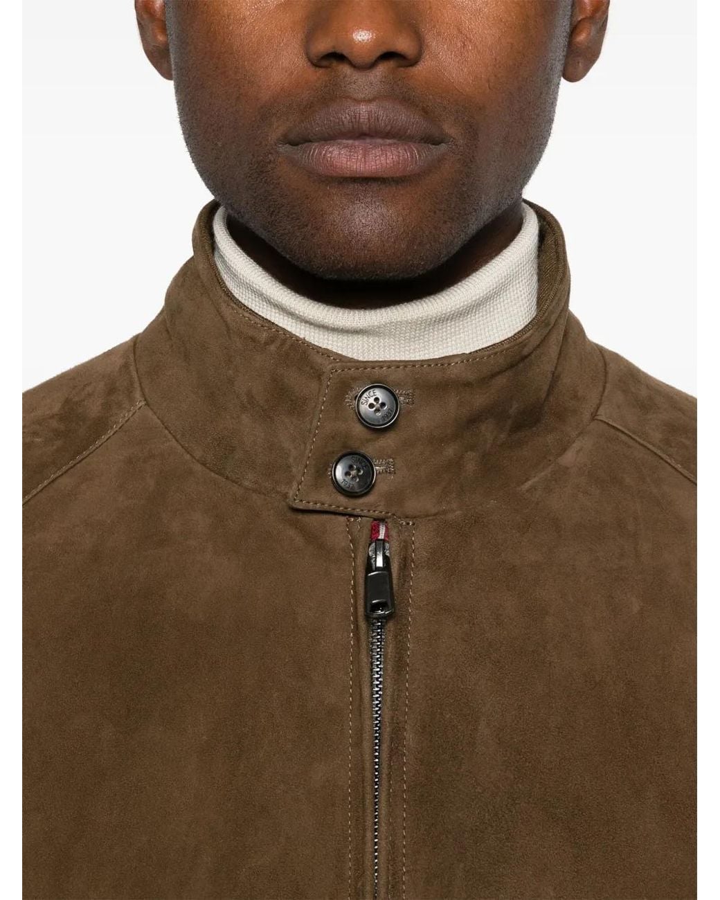 Baracuta Brown G9 Harrington Suede Jacket for men