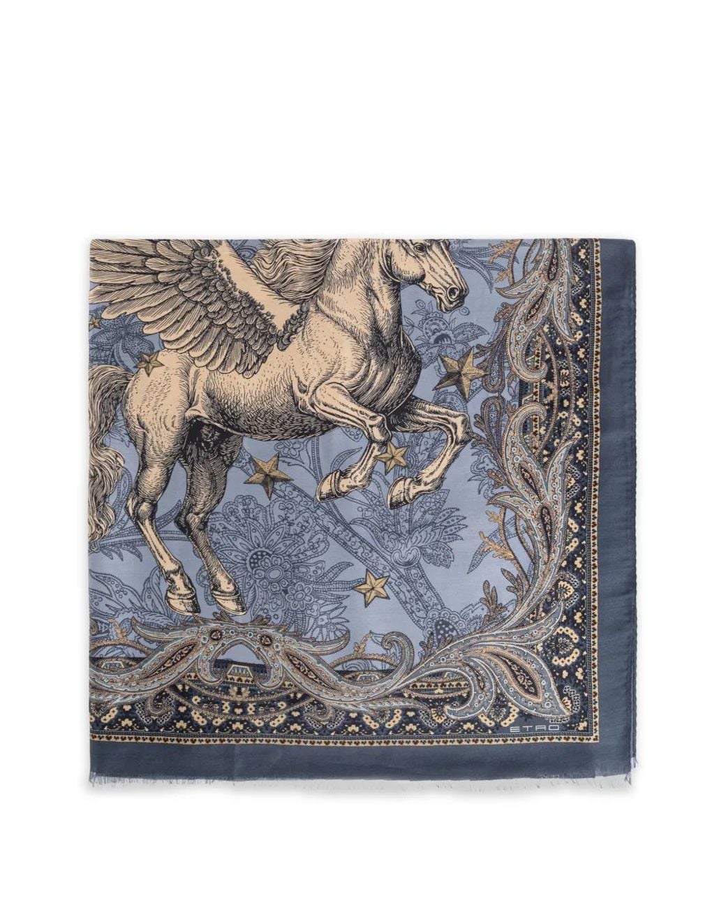 Etro Gray Écharpe Pegasus À Motif Cachemire for men