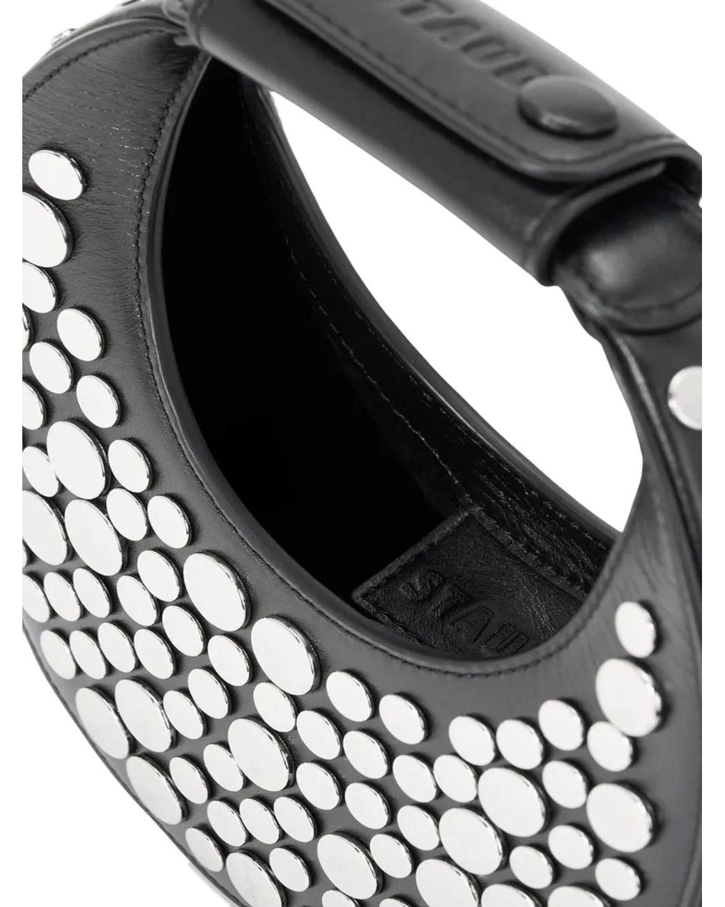 Staud Black Goodnight Moon Studded Shoulder Bag