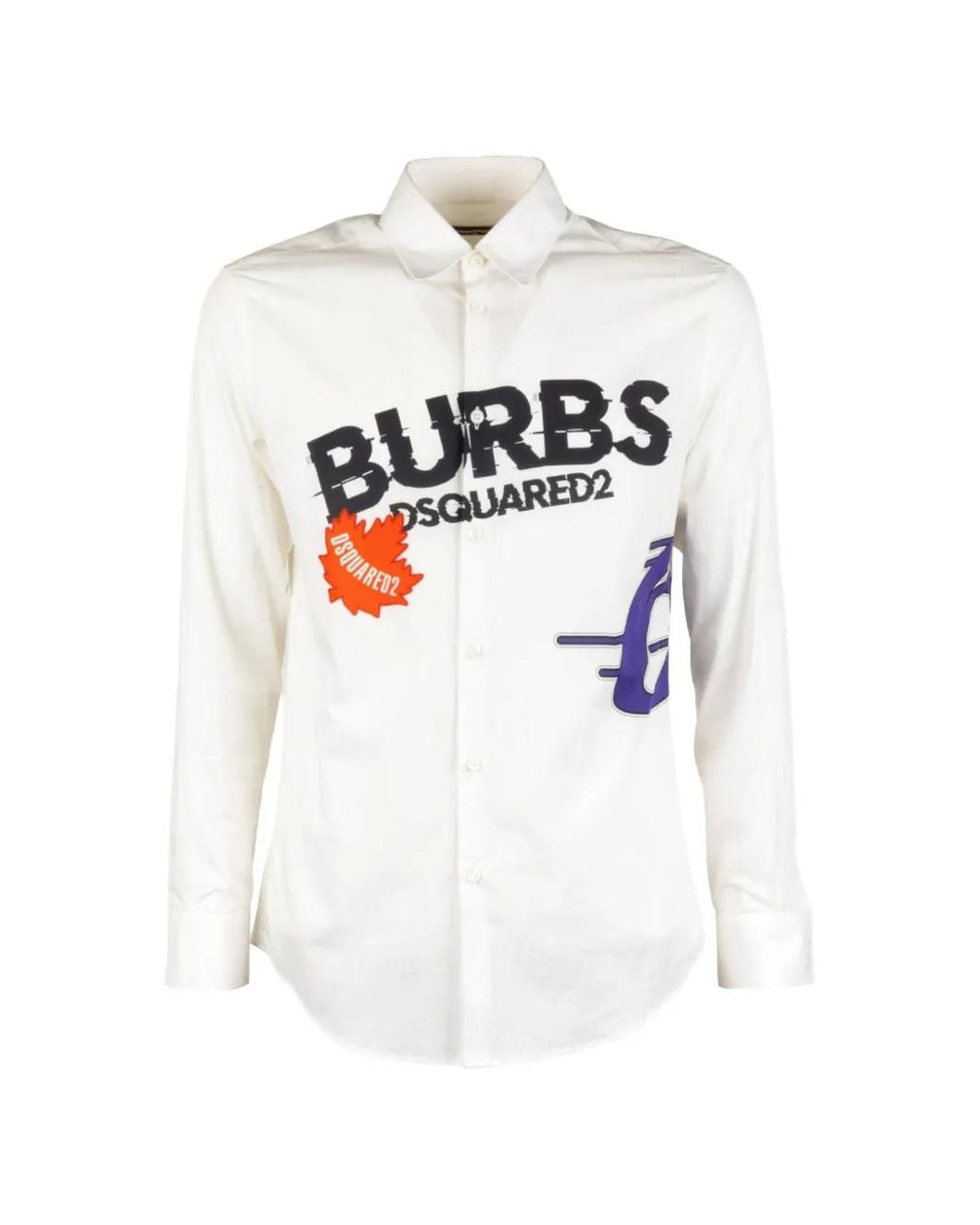 DSquared² White Graphic-Print Cotton Shirt for men