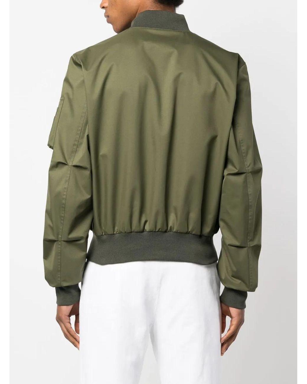 Kiton Green Zip-Up Bomber Jacket for men