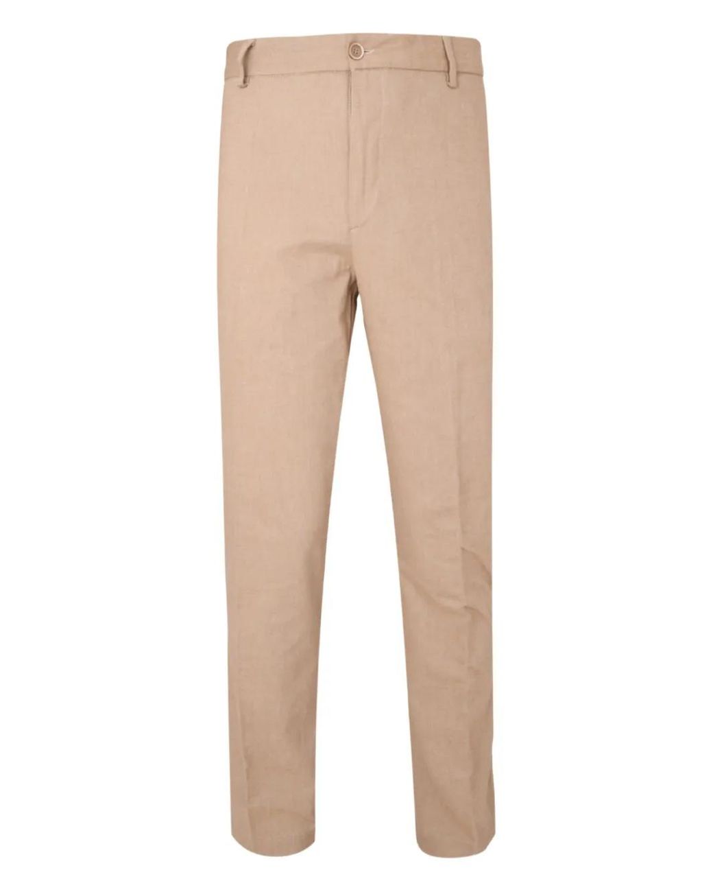 120% Lino Natural Button Trousers for men