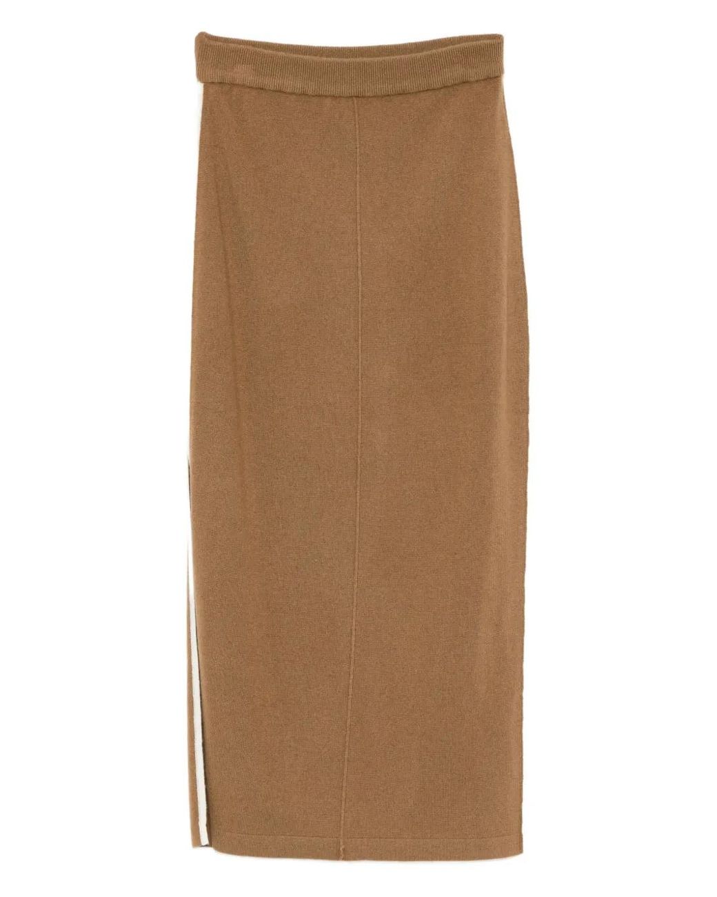 CUDDLEUP Gebreide Maxi-Rok in het Brown