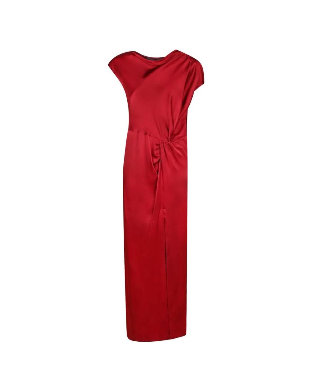 FEDERICA TOSI Gathered Front-Slit Maxi Dress