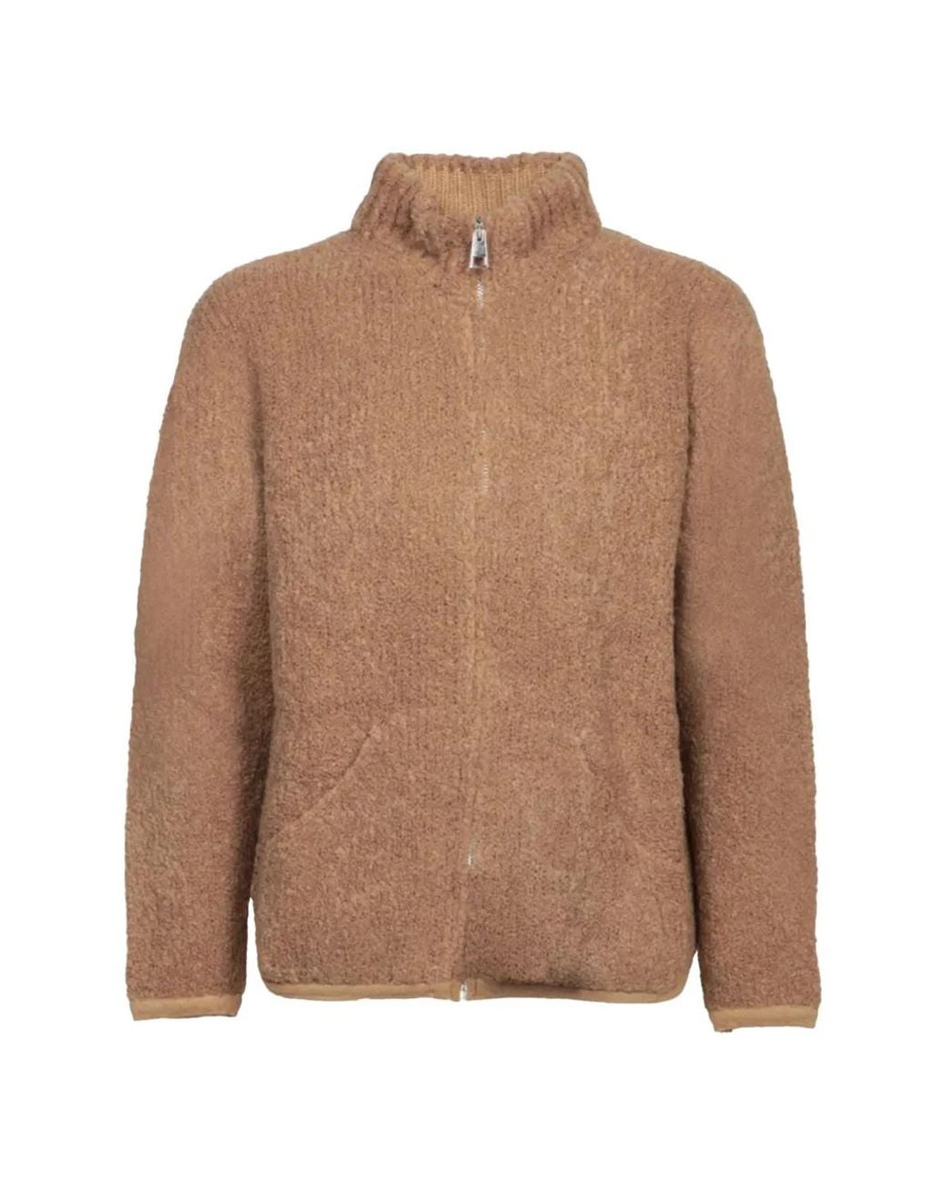 Amaranto Brown Teddy Full-Zip Cardigan for men
