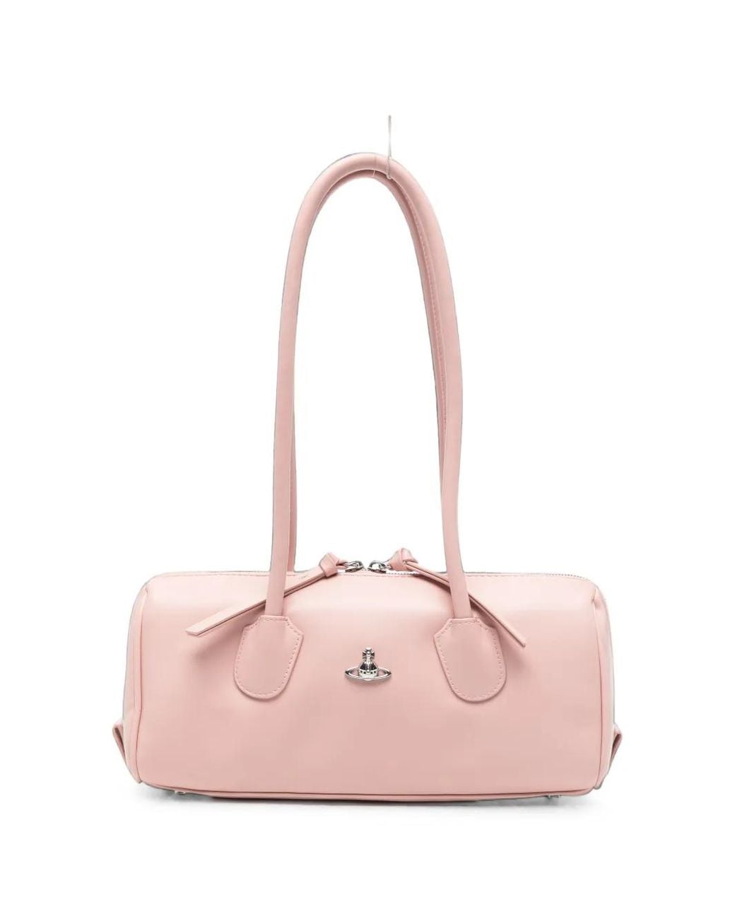Vivienne Westwood Pink Polly Bowling Orb-Plaque Leather Shoulder Bag