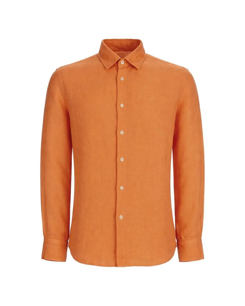 120% Lino Orange Linen Shirt for men