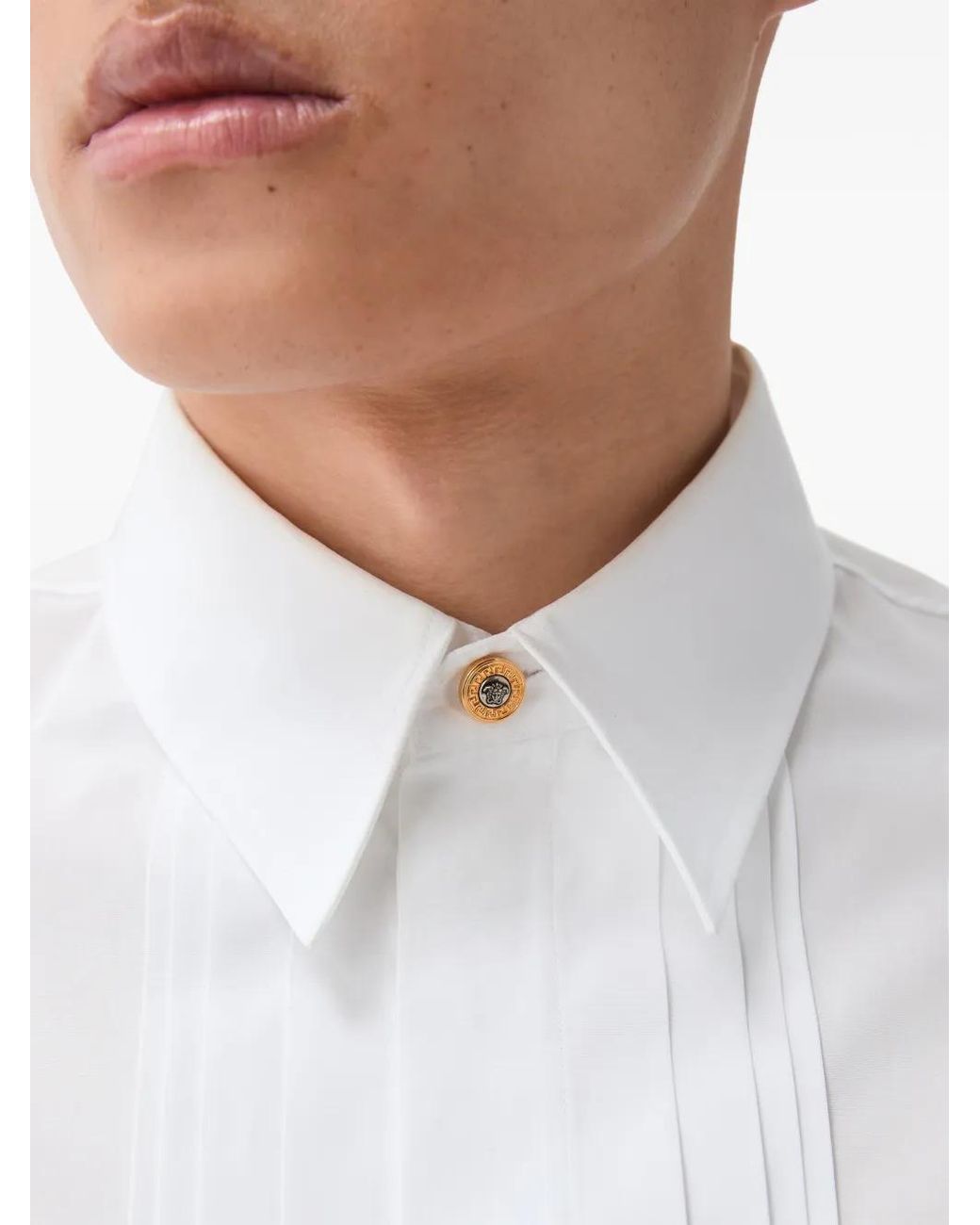 Versace White Cotton Poplin Slim Shirt for men