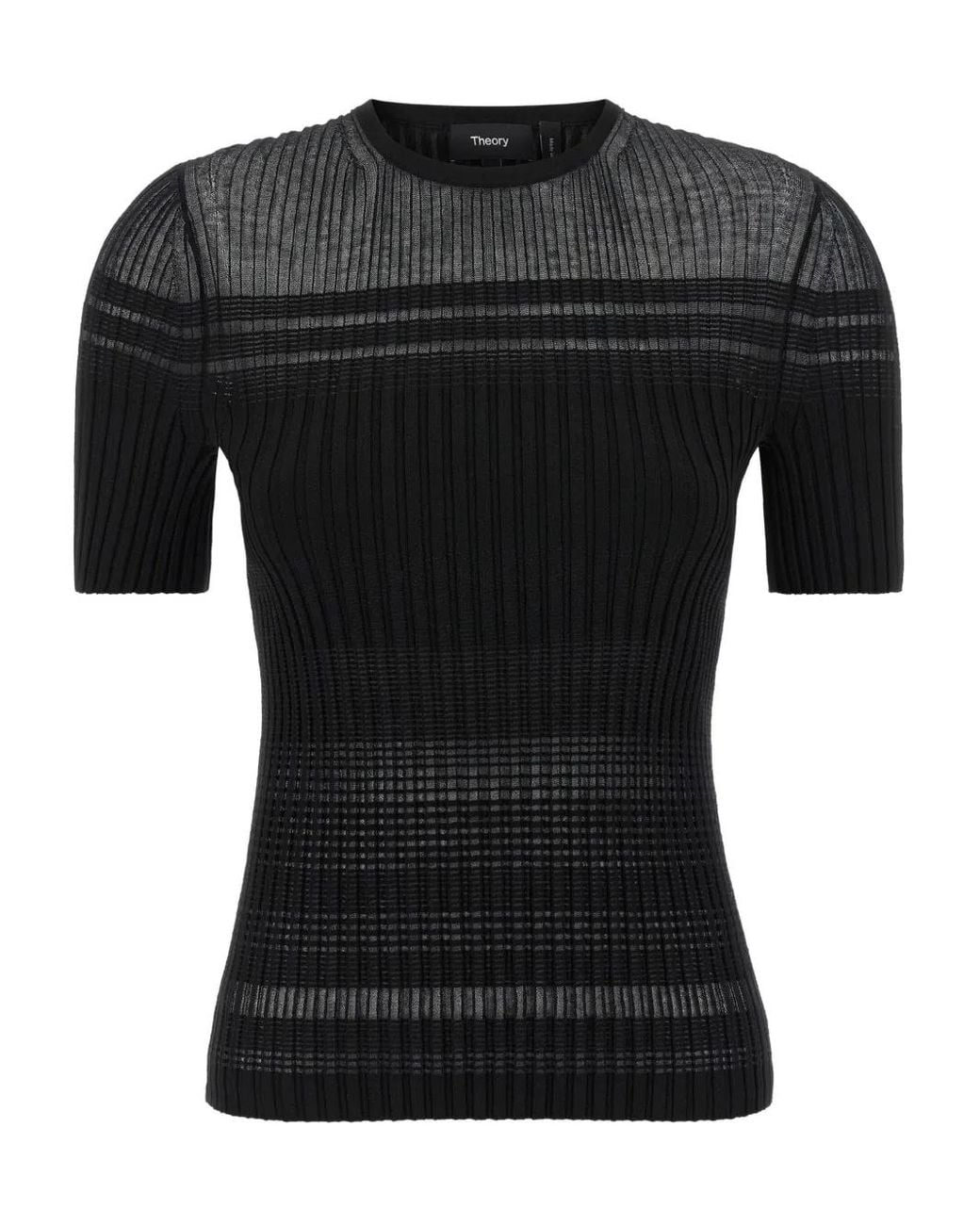 Theory Black Sheer Stripe T.Compa